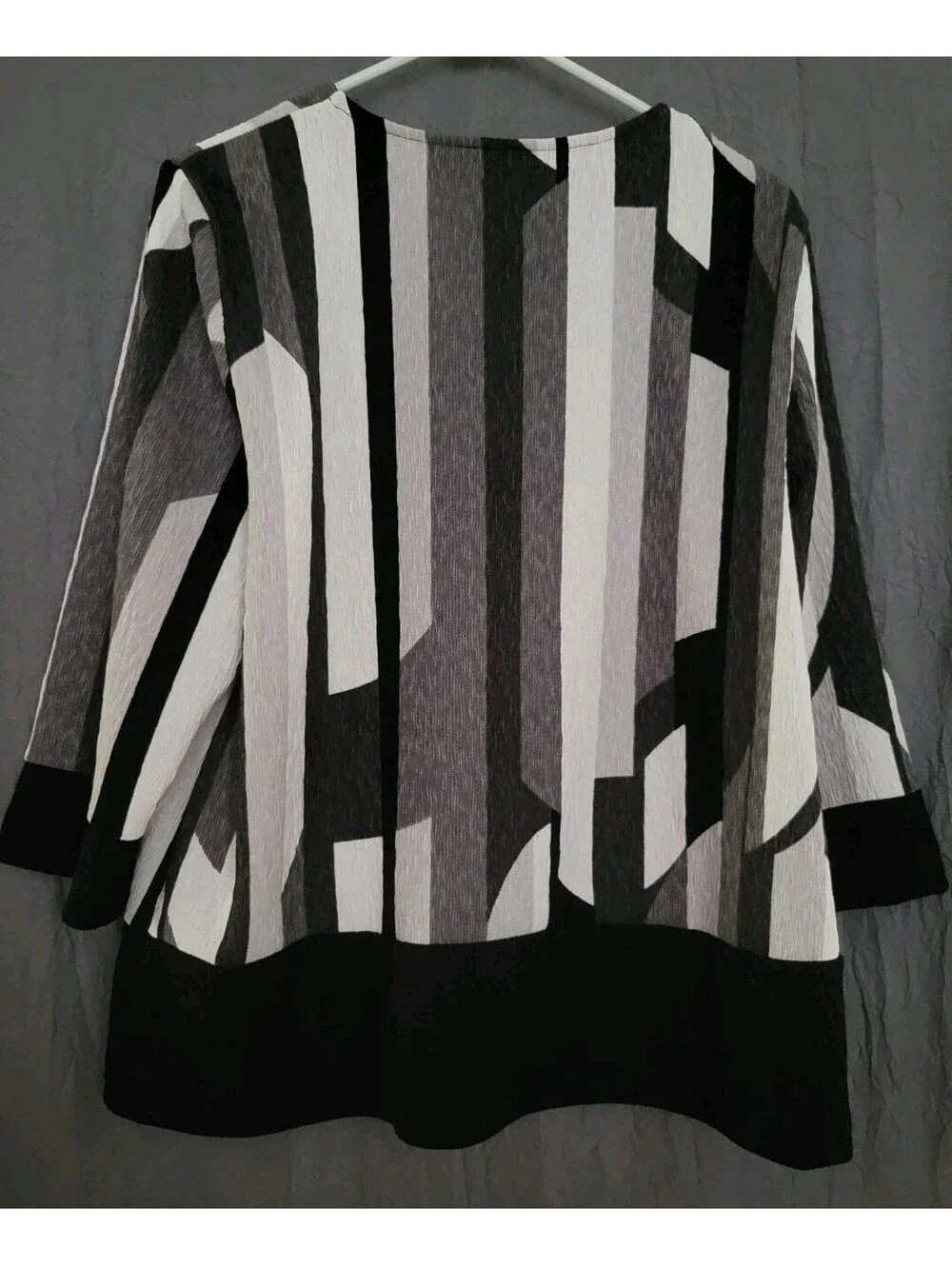 Easywear by Chico's Blazer Womens Size 2 Black Gray White Career Jacket